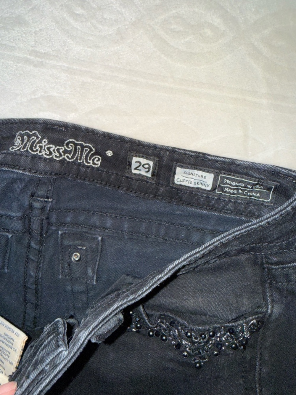 Miss Me Signature Cuffed Skinny Jeans‎ - Picture 3 of 6